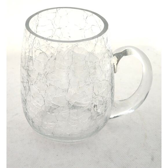 MUG/CUP-Clear-Crackle Finish-Large-Unique-Holds 20 oz (2.5 cups) - Picture 2 of 9